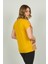 Kadın Fermuar Yakalı Desenli Kısa Kol Bluz 20E073 Hardal 4