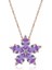 Gümüş Rose Lila Kamelya Çiçeği Kolye 1
