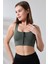 Crop Pedli Destekli Dolgulu Önü Fermuarlı Spor Sütyeni 3
