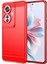 Oppo RENO11 F Için Yumuşak Karbon Fiber Fırçalanmış Tpu Telefon Kılıfı - Kırmızı (Yurt Dışından) 1