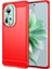 Oppo RENO11 Için Yumuşak Karbon Fiber Fırçalanmış Tpu Telefon Kılıfı - Kırmızı (Yurt Dışından) 1