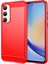 Samsung Galaxy A35 Için Yumuşak Karbon Fiber Fırçalanmış Tpu Telefon Kılıfı - Kırmızı (Yurt Dışından) 1