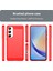 Samsung Galaxy A35 Için Yumuşak Karbon Fiber Fırçalanmış Tpu Telefon Kılıfı - Kırmızı (Yurt Dışından) 3