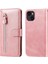 iPhone 13 Moda Fermuar Çevirme Deri Telefon Kılıfı Kart Tutuculu Manyetik Cüzdan Telefon Kılıfı (Yurt Dışından) 1