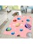 Dijital Baskılı Kaymaz Taban Yıkanabilir Çocuk Odası Oyun Halısı, V-Çocuk-38-Pembe, 2
