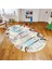 Dijital Baskılı Kaymaz Taban Yıkanabilir Oval Çocuk Odası Oyun Halısı, V-O-Çocuk-28-Krem, 1