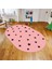 Dijital Baskılı Kaymaz Taban Yıkanabilir Oval Çocuk Odası Oyun Halısı, V-O-Çocuk-32-Pembe, 1