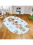 Dijital Baskılı Kaymaz Taban Yıkanabilir Oval Çocuk Odası Oyun Halısı, V-O-Çocuk-29-Mavi, 1