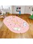 Dijital Baskılı Kaymaz Taban Yıkanabilir Oval Çocuk Odası Oyun Halısı, V-O-Çocuk-35-Pembe, 1