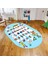 Dijital Baskılı Kaymaz Taban Yıkanabilir Oval Çocuk Odası Oyun Halısı, V-O-Çocuk-33-Beyaz, 1