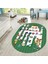 Dijital Baskılı Kaymaz Taban Yıkanabilir Oval Çocuk Odası Oyun Halısı, V-O-Çocuk-33-Beyaz, 2