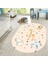 Dijital Baskılı Kaymaz Taban Yıkanabilir Oval Çocuk Odası Oyun Halısı, V-O-Çocuk-35-Krem, 2