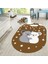 Dijital Baskılı Kaymaz Taban Yıkanabilir Oval Çocuk Odası Oyun Halısı, V-O-Çocuk-22-Kahverengi, 2