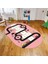 Dijital Baskılı Kaymaz Taban Yıkanabilir Oval Çocuk Odası Oyun Halısı, V-O-Çocuk-06-Pembe, 1