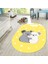 Dijital Baskılı Kaymaz Taban Yıkanabilir Oval Çocuk Odası Oyun Halısı, V-O-Çocuk-22-Sarı, 2