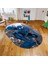 Dijital Baskılı Kaymaz Taban Yıkanabilir Oval Çocuk Odası Oyun Halısı, V-O-Çocuk-40-Mavi, 1