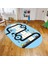 Dijital Baskılı Kaymaz Taban Yıkanabilir Oval Çocuk Odası Oyun Halısı, V-O-Çocuk-06-Mavi, 1