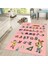 Dijital Baskılı Kaymaz Taban Yıkanabilir Çocuk Odası Oyun Halısı, V-Çocuk-33-Pembe, 2