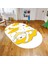 Dijital Baskılı Kaymaz Taban Yıkanabilir Oval Çocuk Odası Oyun Halısı, V-O-Çocuk-34-Sarı, 1