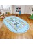 Dijital Baskılı Kaymaz Taban Yıkanabilir Oval Çocuk Odası Oyun Halısı, V-O-Çocuk-44-Mavi, 1