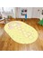Dijital Baskılı Kaymaz Taban Yıkanabilir Oval Çocuk Odası Oyun Halısı, V-O-Çocuk-12-Sarı, 1