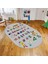 Dijital Baskılı Kaymaz Taban Yıkanabilir Oval Çocuk Odası Oyun Halısı, V-O-Çocuk-33-Gri, 1