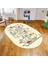 Dijital Baskılı Kaymaz Taban Yıkanabilir Oval Çocuk Odası Oyun Halısı, V-O-Çocuk-48-Krem, 1