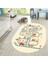 Dijital Baskılı Kaymaz Taban Yıkanabilir Oval Çocuk Odası Oyun Halısı, V-O-Çocuk-48-Krem, 2