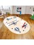 Dijital Baskılı Kaymaz Taban Yıkanabilir Oval Çocuk Odası Oyun Halısı, V-O-Çocuk-23-Krem, 1