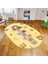 Dijital Baskılı Kaymaz Taban Yıkanabilir Oval Çocuk Odası Oyun Halısı, V-O-Çocuk-29-Sarı, 1
