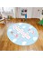 Dijital Baskılı Kaymaz Taban Yıkanabilir Yuvarlak Çocuk Odası Oyun Halısı, V-Y-Çocuk-04-Mavi, 1
