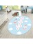 Dijital Baskılı Kaymaz Taban Yıkanabilir Yuvarlak Çocuk Odası Oyun Halısı, V-Y-Çocuk-04-Mavi, 2