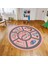 Dijital Baskılı Kaymaz Taban Yıkanabilir Yuvarlak Çocuk Odası Oyun Halısı, V-Y-Çocuk-02-Pembe, 1