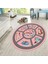 Dijital Baskılı Kaymaz Taban Yıkanabilir Yuvarlak Çocuk Odası Oyun Halısı, V-Y-Çocuk-02-Pembe, 2