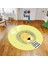 Dijital Baskılı Kaymaz Taban Yıkanabilir Yuvarlak Çocuk Odası Oyun Halısı, V-Y-Çocuk-25-Sarı, 1