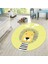 Dijital Baskılı Kaymaz Taban Yıkanabilir Yuvarlak Çocuk Odası Oyun Halısı, V-Y-Çocuk-25-Sarı, 2