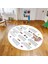 Dijital Baskılı Kaymaz Taban Yıkanabilir Yuvarlak Çocuk Odası Oyun Halısı, V-Y-Çocuk-05-Beyaz, 1