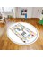 Dijital Baskılı Kaymaz Taban Yıkanabilir Yuvarlak Çocuk Odası Oyun Halısı, V-Y-Çocuk-44-Beyaz, 1