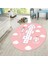 Dijital Baskılı Kaymaz Taban Yıkanabilir Yuvarlak Çocuk Odası Oyun Halısı, V-Y-Çocuk-04-Pembe, 2