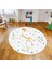 Dijital Baskılı Kaymaz Taban Yıkanabilir Yuvarlak Çocuk Odası Oyun Halısı, V-Y-Çocuk-35-Beyaz, 1
