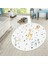 Dijital Baskılı Kaymaz Taban Yıkanabilir Yuvarlak Çocuk Odası Oyun Halısı, V-Y-Çocuk-35-Beyaz, 2