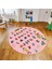 Dijital Baskılı Kaymaz Taban Yıkanabilir Yuvarlak Çocuk Odası Oyun Halısı, V-Y-Çocuk-33-Pembe, 1