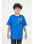 Erkek Çocuk Saks Mavi Cep Detaylı Tshirt 1