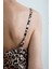 Leopar Desenli Kemerli Askılı Saten Elbise 4
