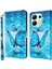 Xiaomi Redmi Için Not 13 4g Telefon Kılıfı 3D Desen Baskı Deri El Kayışı ile Kapak Çevirin-Mavi Kelebekler (Yurt Dışından) 1
