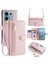Xiaomi Redmi Note 13 Pro 5g Deri Kılıf Telefon Cüzdan Kapağı Fermuarlı Cep-Pembe (Yurt Dışından) 1