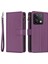 Xiaomi Redmi Note 13 5g Deri Telefon Kılıfı Cüzdan Standı Kapak Çevirin Fermuar Cep-Koyu Mor (Yurt Dışından) 1