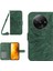 Xiaomi Redmi A3 Deri Kılıf Crossbody Cüzdan Telefon Kapağı-Yeşil (Yurt Dışından) 1