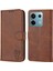 Xiaomi Redmi Note 13 Pro 5g Deri Kılıf Mutlu Kedi Desenli Katlanır Stand Telefon Kapağı-Kahverengi (Yurt Dışından) 1