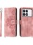 Xiaomi Redmi K70E 5g Crossbody Deri Kapak Çiçek Desenli Cüzdan Kılıf 2 Askılı-Pembe (Yurt Dışından) 1